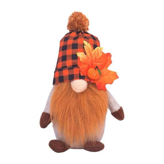 XMMSWDLA Halloween Gnome Plush Decorations, Handmade Pumpkins Home Tabletop Gnomes Decor Ornaments Faceless bearded hooded Ornaments Halloween Gnome Plush Decorations