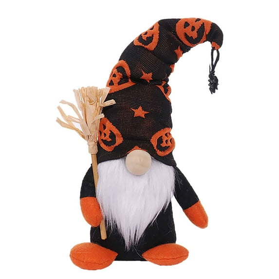 XMMSWDLA Halloween Gnomes Plush Decor,Handmade Witch Gnome Ornaments Dwarf for Home Halloween Day Party Table Decorations Kids Gift Halloween Gnomes Plush Decor