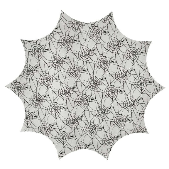 XMMSWDLA Halloween Round Tablecloth 55 inches - Spider Web Halloween Table Decorations - Water Resistant Black Castle Halloween Table Cloth,Halloween Party Decor for Home, Table