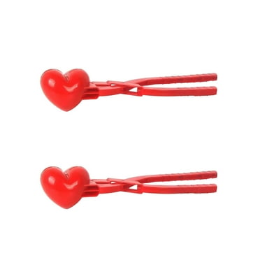 XMMSWDLA Heart Snowball Maker Winter Plastic Snowball Maker Clip Kids Outdoor Mold Toys 2pc Love Snow Catcher 20.5cmx5.5cm (Small Version)