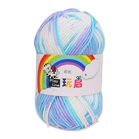 XMMSWDLA Home Cotton Cone Yarn, Ideal Knitting And Crochet Supplies, Made Of Recycled Cotton And Polyester, Rainbow Hand-Made Diy Scarf Sweater Coat Bar Needle Thread Baby Line Thick Woolacrylic