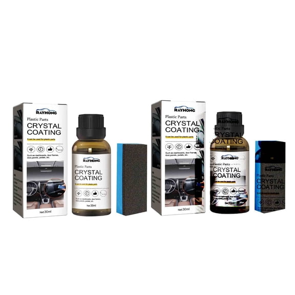 XMMSWDLA Household Cleaners Plastic Parts With Crystal Coating, Easy To Use Car , Excellent Gloss Retention And Protection (30ml) 2 Bottles items (Brown)