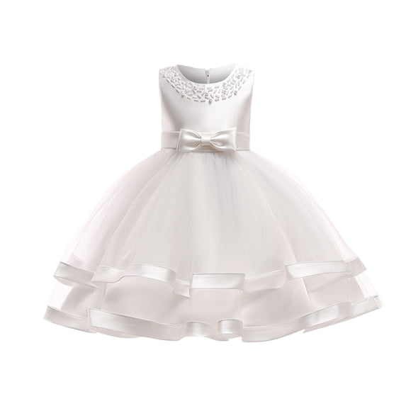 XMMSWDLA Kids Flower Girl Dress Little Girls Party Wedding Formal Dresses Baby Girl Clothes