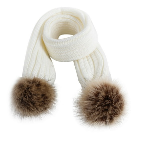 XMMSWDLA Kids Winter Scarf Toddler Scarf Adjustable Children Neck Warmer Scarf White Travel Scarf