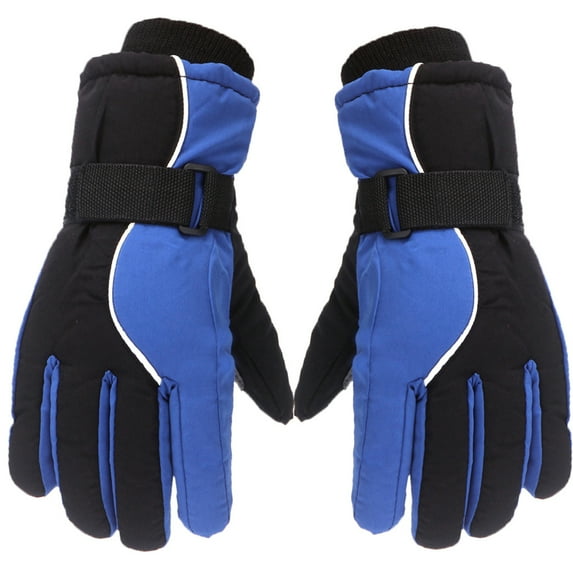 XMMSWDLA Kids Winter Thinsulate Waterproof Insulated Ski Snow Gloves | Boys Girls Children Kids Football Gloves Blue