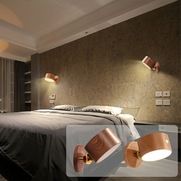 XMMSWDLA LED Wall Lights,Rechargeable Battery Operated, Dimmable Wall Lamp Magnetic 360° Rotation Wireless Light for Bedroom Living Room