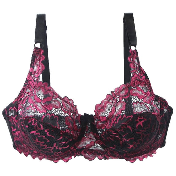XMMSWDLA Lace Underwire Bra, Full-Coverage Lace Bra with Underwire Cups, Plunging Underwire Bra for Everyday Comfort Yoga Bra Bras for Teens