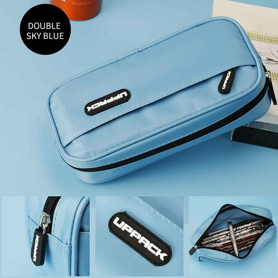 XMMSWDLA Large Capacity Pencil Pouch Foldable Pencil Pen Case Bag with Zipper Cute Pencil Case for Office Office College Cute Office Supplies Items under 3 Dollars