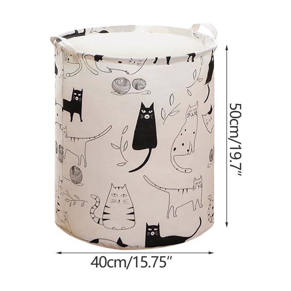 XMMSWDLA Large Storage Baskets,Waterproof Laundry Baskets,Collapsible Canvas Basket for Storage Bin for Kids Room,Toy Organizer,Home Decor,Baby Hamper (cute cat)