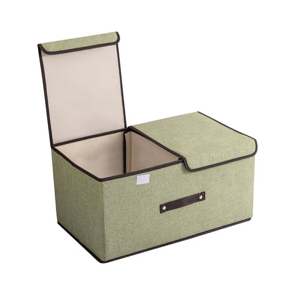 XMMSWDLA Extra Large folding Storage Bins with Lids and Compartments, Organizing Bins for Closet Storage, Clothes Storage, Cube Organizer for Home Office Storage