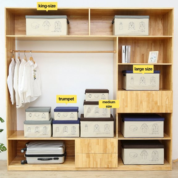 XMMSWDLA Large Storage Box | Foldable | Collapsible | Flip Top Lid | Bedroom & Closet Organization | Clothes | Toys | Closet Storage