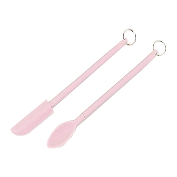 XMMSWDLA Long Handle Silicone Jar Spatula Kitchen Scraper Spatula Non-Stick Rubber Scraper Silicone Scraper for Jars, Smoothies, Blenders Cooking Baking Stirring Mixing （pink,2 Pieces)