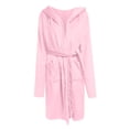 thumbnail image 1 of XMMSWDLA Long Hooded Robes for Women Luxurious Plush Bathrobes with Pockets & Waist Belt Full Length Bathrobe Winter Warm Sleepwear Soft Robes for Women, 1 of 4