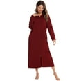 thumbnail image 1 of XMMSWDLA Long Hooded Robes for Women Flannel Full Length Spa Bathrobe Nightgown Sleepwear Bath Robes Female, 1 of 5