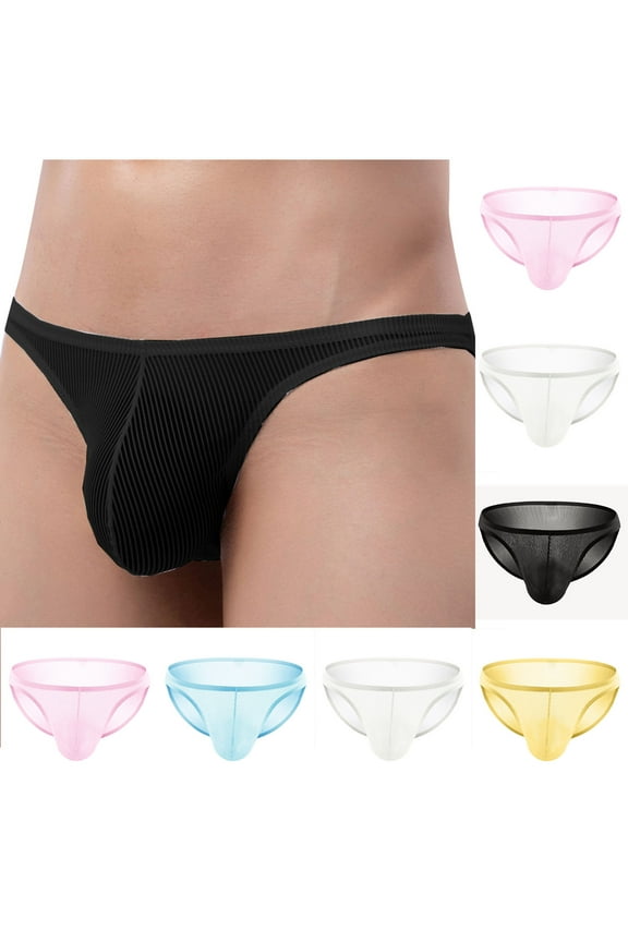 Men's Boxer Brief See Through Underwear Low Waist Transparent Mesh Trunk Sport Sheer Underpants