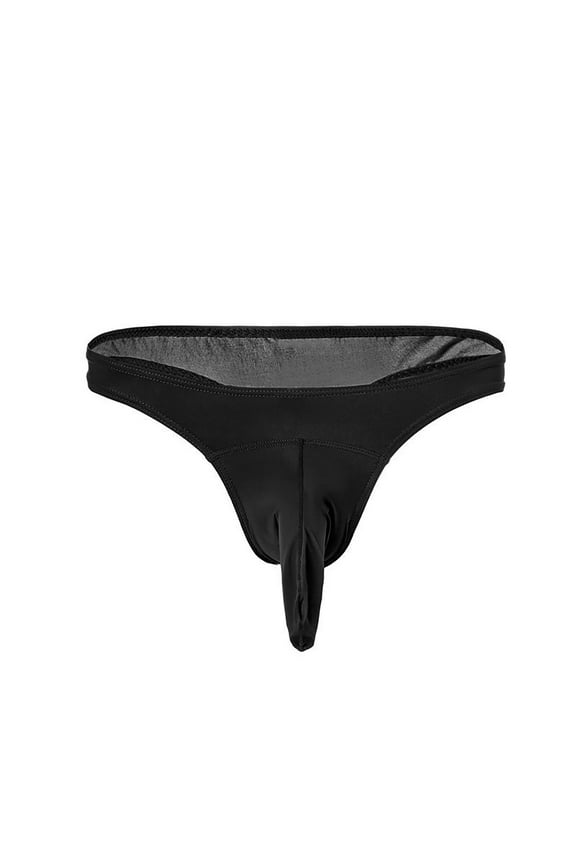 Men's Bulge Pouch Briefs Open Front Underwear Silk Breathable Panties