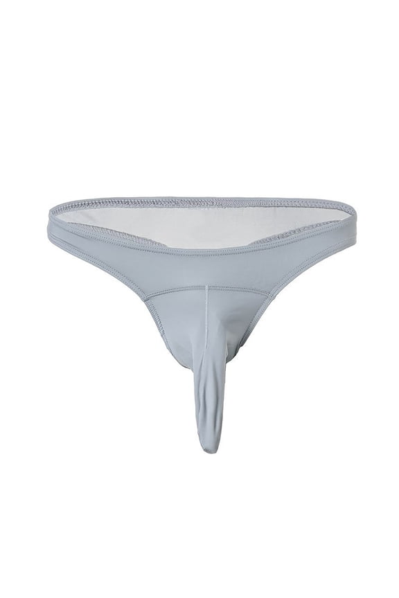 Men's Bulge Pouch Briefs Open Front Underwear Silk Breathable Panties