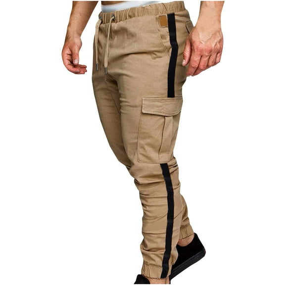 XMMSWDLA Men's Cargo Pants Cotton Casual Jogger Pant Lightweight Work Pant Outdoor Hiking Sweatpants Trousers with Pockets Athletic Pants for Men