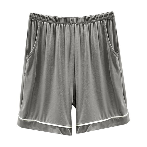 XMMSWDLA Men's Home Pants Thin Casual Shorts Outer Wear Solid Color Pajamas Pants
