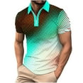 thumbnail image 1 of XMMSWDLA Men's Short Sleeve Zipper Shirt Mint Green Hawaiian Shirt for Men, 1 of 6