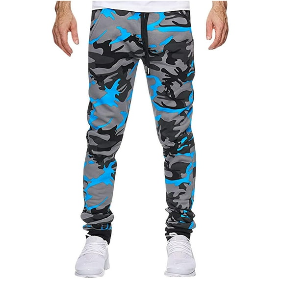 XMMSWDLA Mens Camo Joggers Pants Drawstring Casual Camouflage Jogger Sweatpants Sport Stretch Trousers Slim Fit Jogging Pants Men