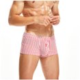 thumbnail image 1 of XMMSWDLA Mens Cotton Boxer Underwear Pouch Front Fly Stripes Pattern Soft Fashion, 1 of 4