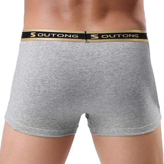 XMMSWDLA Mens Underwear Soft Breathable Bamboo Trunks No Fly Boxer Briefs Short Leg