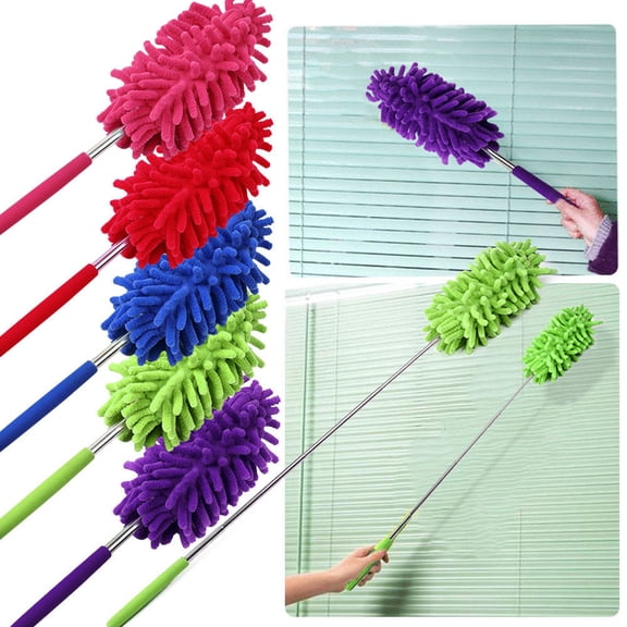 XMMSWDLA Microfiber Duster for Cleaning, Feather Duster Extendable Duster with Extra Long Pole, Washable Dusters for Cleaning Office, Car, Window, Furniture, Ceiling Fan