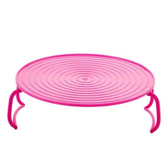 XMMSWDLA Microwave Rack Plate Cover Plastic Steamer Rack Food Tray Shelf for Oven Pressure Cooker Kitchen Accessory pink