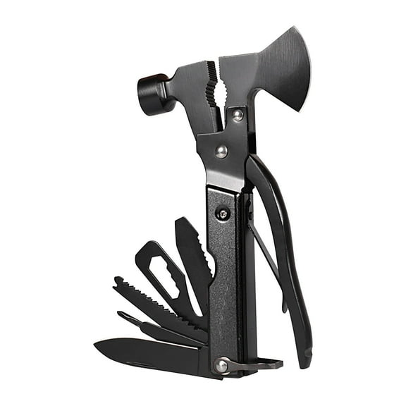 XMMSWDLA Multitool Camping Accessories Survival Gear And Equipment 14 In 1hatchet Giftfunctional Axe Hammer Car Life-Saving Hammer Broken Window Hammer Multifunctional Hammer Portable Tool Black