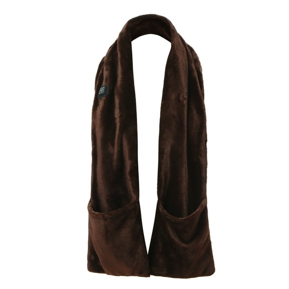 XMMSWDLA Neck Heating Pad-Three Temp Setings-USB Powered By Power Bank,Heated Scarf for Women/Men Brown Scarves for Women Lightweight