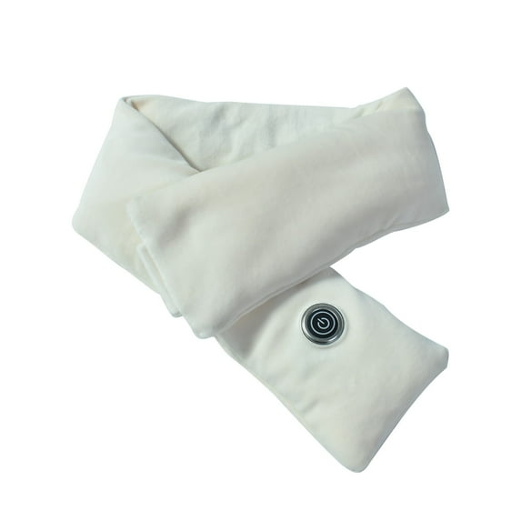 XMMSWDLA Neck Heating Pad-Three Temp Setings-USB Powered By Power Bank,Heated Scarf for Women/Men(without Power Bank) White Neck Heating Pad