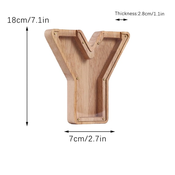 XMMSWDLA Office Decorations for WorkPersonalized Wooden Name Money Box Wooden Deposit Box Twenty Six English Letters Happy Anniversary Decorations
