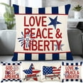 thumbnail image 1 of XMMSWDLA Patriotic Decor-Throw Pillow Covers 18x18 in,4th of July Pillow Case for Independence Day,Memorial Day,Veteran's Day,USA,American Summer Outdoor Red White Blue Decorations, 1 of 6