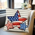 thumbnail image 1 of XMMSWDLA Patriotic Decor-Throw Pillow Covers 18x18 in,4th of July Pillow Case for Independence Day,Memorial Day,Veteran's Day,USA,American Summer Outdoor Red White Blue Decorations, 1 of 6