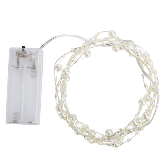 XMMSWDLA Pearl Beads String Lights, 39.37 Inch Led Lights Battery Powered, Birthday Parties, New Year, Diy Home Decorationvalentines Day Decor