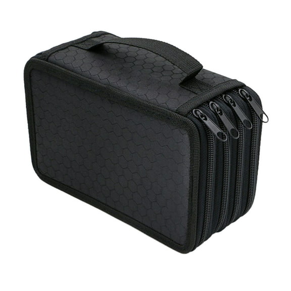 XMMSWDLA Pencil Case- Multi Slots Pencil Holder Pen Bag Large Capacity Pencil Organizer with Handle Strap Handy Colored Pencil Box