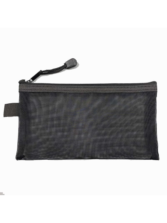 Pencil Pouch Plastic Pencil Cases Zipper Mesh Pouch Bag for Office Pen Cosmetic Makeup