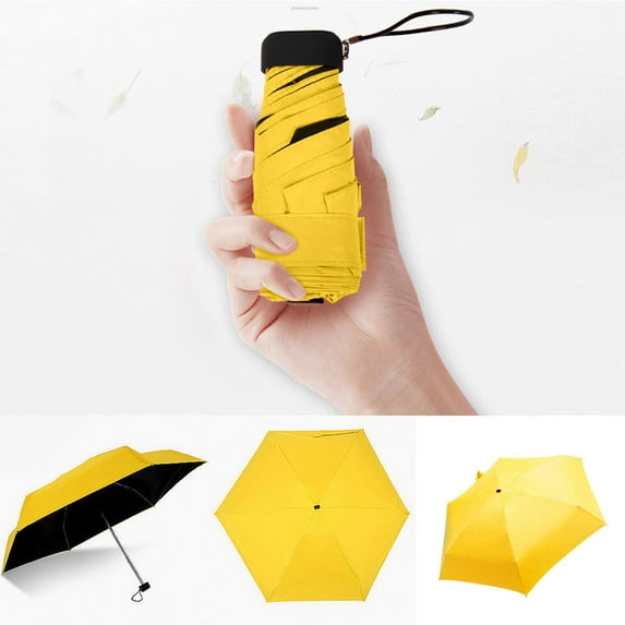 XMMSWDLA Pink Pens Flat Lightweight Umbrella Parasol Folding Sun Umbrella Mini Umbrella Cute Pens