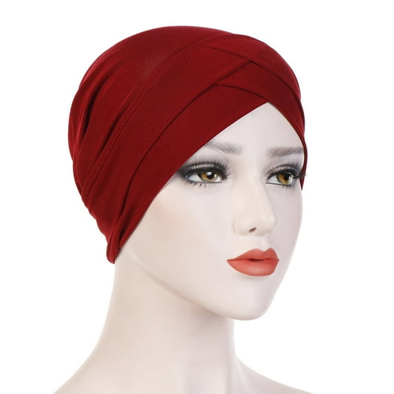 XMMSWDLA Pleated Stretch Ruffle Women'S Velvet Chemo Turban Hat Wrap Cover Women'S Hats & Caps