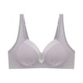 thumbnail image 1 of XMMSWDLA Plus Size Front Closure Wire Free Bras for Women, Full-Coverage Wireless Bra Push Up Brassiere Pure Comfy Breathable Bralettes Lightly Lined Underwear for Everyday Comfort Yoga Bra, 1 of 5