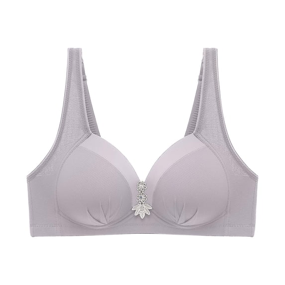 XMMSWDLA Plus Size Front Closure Wire Free Bras for Women, Full-Coverage Wireless Bra Push Up Brassiere Pure Comfy Breathable Bralettes Lightly Lined Underwear for Everyday Comfort Yoga Bra