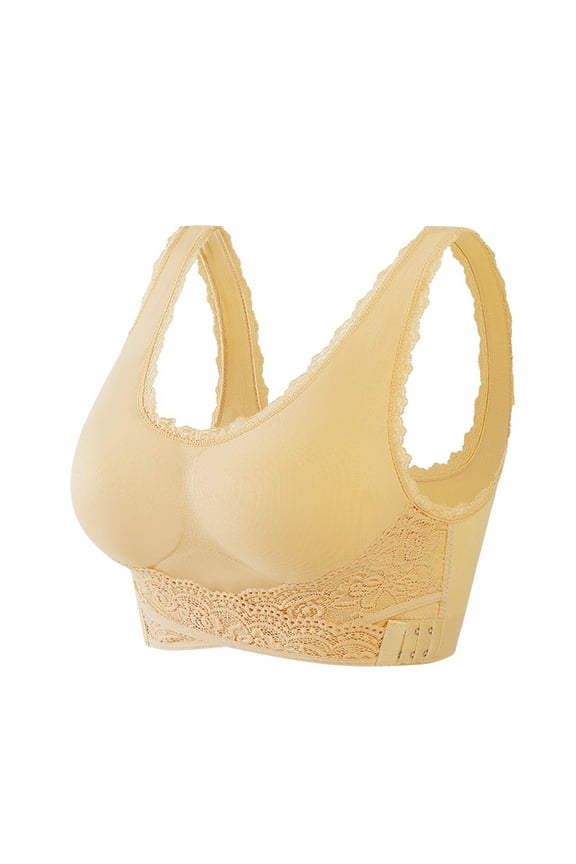 Plus Size Wrap Bra for Women Full Coverage Cross Front Push Up Sleeping Nursing Bra Padded Bras for Women Bras for Older Women