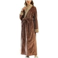 thumbnail image 1 of XMMSWDLA Plush Robe for Women Flannel Fleece Mid Long Bathrobe Winter Soft Cozy Warm Pajamas Shower Nightgown Housecoat Robes, 1 of 8