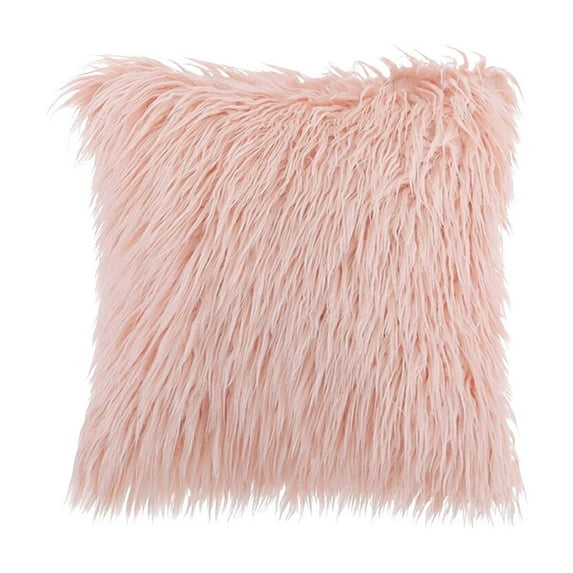 XMMSWDLA Plush Throw Pillows Fluffy Pillow Covers, Faux Plush Cushion Luxury Decorative Pillows Case for Couch Bed Living Room Car Chair, 16" x 16"