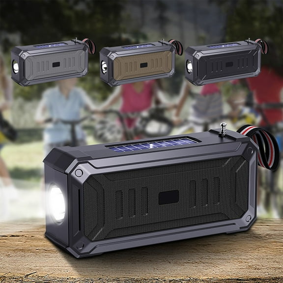 XMMSWDLA Portable Bluetooth Speaker with Solar Charge,Wireless Speaker Audio with Outdoor Emergency Flashlight,Longer Playtime Fun Party Light High Power Speaker for Indoor or Outdoor Use