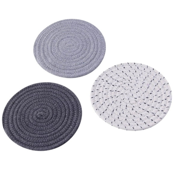 XMMSWDLA Potholders Set Trivets Set Cotton Thread Weave Hot Pot Holders Set (Set Of 3) Stylish , Hot Mats,Spoon Rest for Cooking and Baking By Diameter 7 Inches