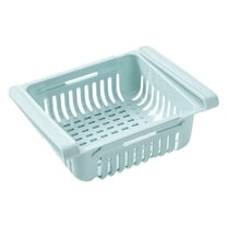 XMMSWDLA Retractable Drawer Type Refrigerator Storage Box Food Fresh-keeping Classified Organizer Container Basket Fridge Shelf Holder Plastic Storage Bins, blue