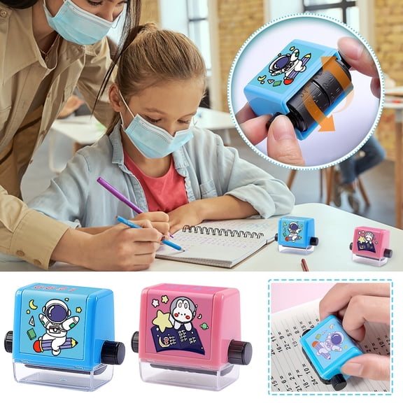 XMMSWDLA Roller Digital Teaching , 2023 New Math Roller For Addition Subtraction Multiplication Division, Premium Number Rolling For Kids-4 Pcs4x Ink(5ml）