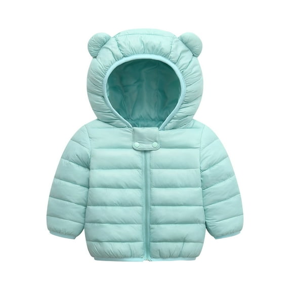 TIHLMK Baby Outerwear Baby Boys Girls Light Down Coats With Ear Warm Outerwear Winter Coat Hoodie Spring Girl Clotheses